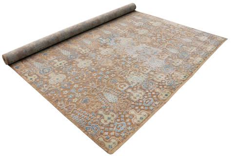 Modern Beige Hand Made 80 X 100 Area Rug 902-135994 Image 2