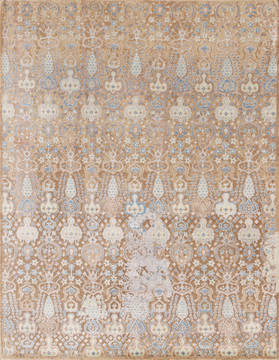 Modern Beige Hand Made 8'0" X 10'0"  Area Rug 902-135994