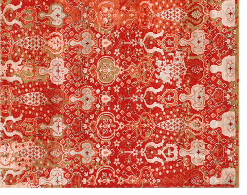 Modern Red Hand Made 80 X 100 Area Rug 902-135995 Image 1
