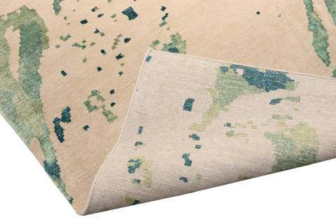 Modern Green Hand Made 80 X 100 Area Rug 902-135998 Image 3