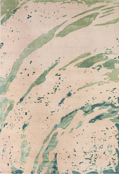 Modern Green Hand Made 80 X 100 Area Rug 902-135998 Image 0