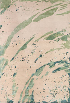 Floral Green Hand Made 8'0" X 10'0"  Area Rug 902-135998