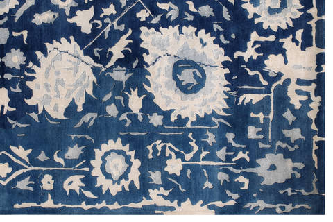 Modern Blue Hand Made 80 X 100 Area Rug 902-136001 Image 1