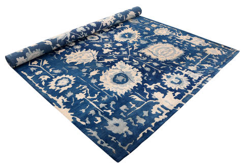 Modern Blue Hand Made 66 X 99 Area Rug 902-136002 Image 2