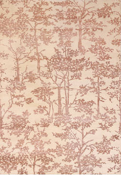 Floral Brown Square Hand Made 8'0" X 8'3"  Area Rug 902-136006