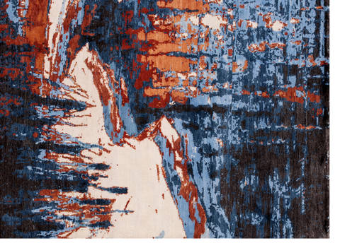 Modern-Contemporary Multicolor Hand Made 80 X 100 Area Rug 902-136007 Image 1