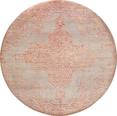 Floral Beige Round Hand Made 10'0" X 10'0"  Area Rug 902-136016