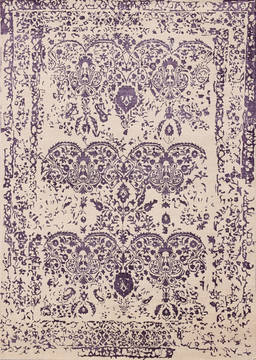 Floral Purple Hand Made 8'6" X 11'6"  Area Rug 902-136026