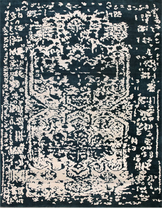 Modern-Contemporary Blue Hand Made 86 X 116 Area Rug 902-136031 Image 0