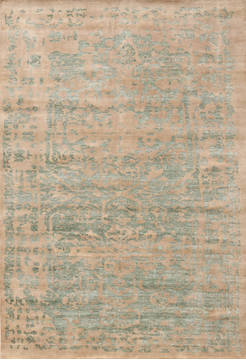 Floral Beige Hand Made 10'0" X 13'0"  Area Rug 902-136034