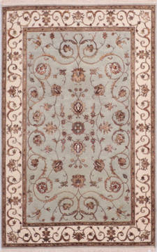 Jaipur Blue Hand Knotted 4'1" X 6'5"  Area Rug 905-136045
