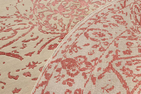 Modern Red Round Hand Made 100 X 100 Area Rug 902-136051 Image 2