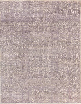 Floral Purple Hand Made 4'0" X 6'0"  Area Rug 902-136056