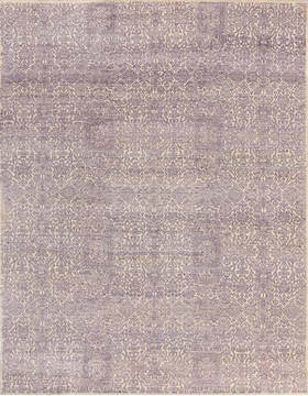 Modern Purple Hand Made 5'6" X 8'0"  Area Rug 902-136058