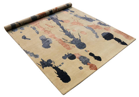 Modern Beige Hand Made 60 X 90 Area Rug 902-136062 Image 2