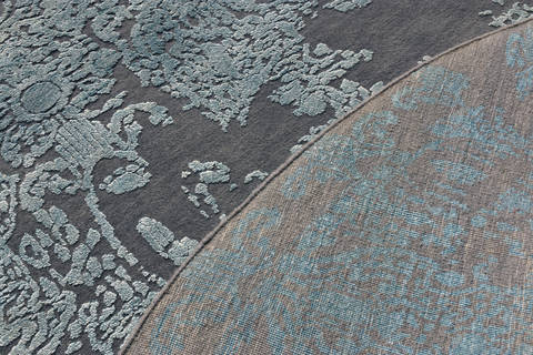 Modern Blue Round Hand Made 80 X 80 Area Rug 902-136081 Image 2