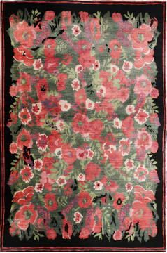 Floral Multicolor Hand Made 6'6" X 9'9"  Area Rug 902-136083