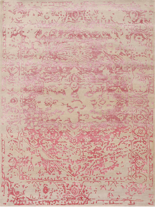 Modern Red Hand Made 98 X 130  Area Rug 902-136088 Image 0