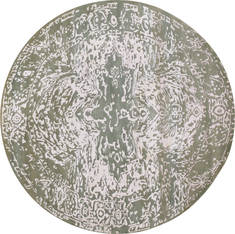Modern Grey Round Hand Made 8'0" X 8'0"  Area Rug 902-136089