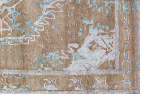 Heriz Blue Hand Made 66 X 99 Area Rug 902-136090 Image 1