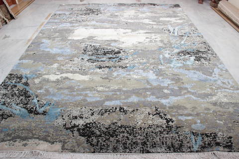 Jaipur Grey Hand Knotted 80 X 100 Area Rug 905-136095 Image 2
