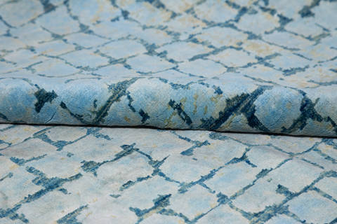 Modern Blue Hand Knotted 510 X 811 Area Rug 700-136115 Image 7