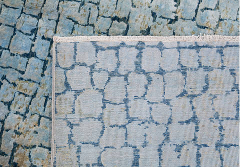 Modern Blue Hand Knotted 510 X 811 Area Rug 700-136115 Image 8