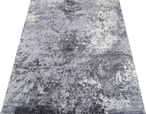 Modern Grey Hand Knotted 80 X 100 Area Rug 903-136124 Image 1