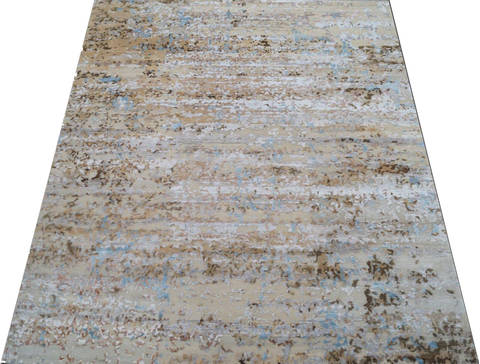 Modern Beige Hand Knotted 80 X 100 Area Rug 903-136147 Image 1