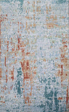Modern Blue Hand Knotted 6'0" X 9'0"  Area Rug 903-136151