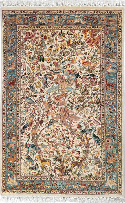 Pak-Persian White Hand Knotted 40 X 62 Area Rug 700-136181 Image 0