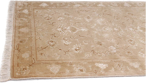 Tabriz Beige Runner Hand Knotted 30 X 98 Area Rug 254-136196 Image 4