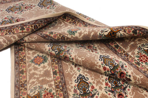 Isfahan Beige Hand Knotted 43 X 65 Area Rug 254-136197 Image 1