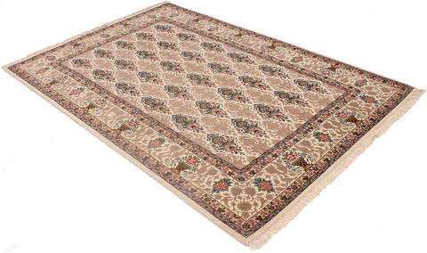 Isfahan Beige Hand Knotted 43 X 65 Area Rug 254-136197 Image 7