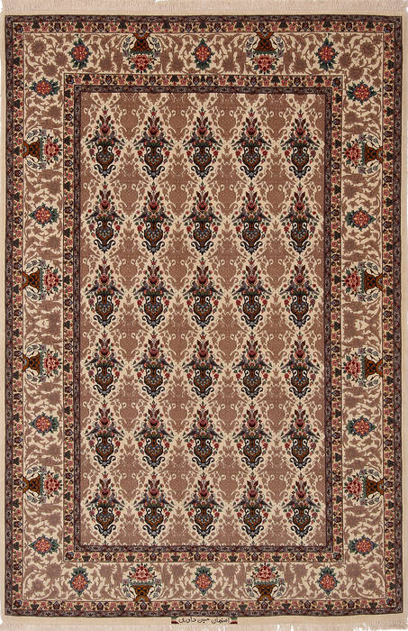 Isfahan Beige Hand Knotted 43 X 65 Area Rug 254-136197 Image 0