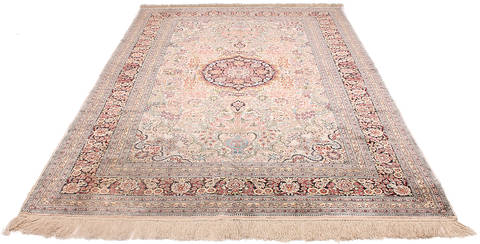 Hereke Beige Hand Knotted 51 X 80 Area Rug 254-136202 Image 10