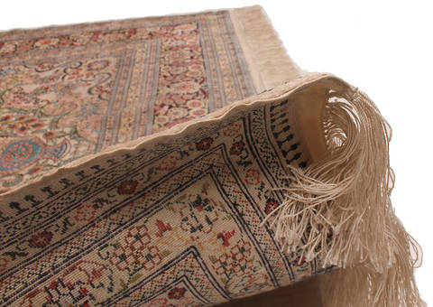 Hereke Beige Hand Knotted 51 X 80 Area Rug 254-136202 Image 2