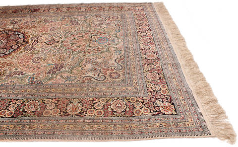 Hereke Beige Hand Knotted 51 X 80 Area Rug 254-136202 Image 3