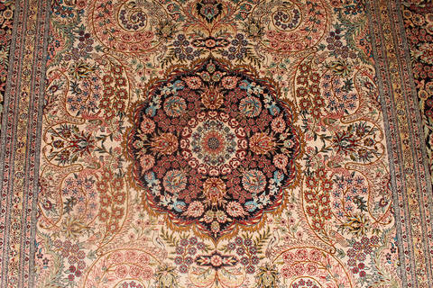 Hereke Beige Hand Knotted 51 X 80 Area Rug 254-136202 Image 4