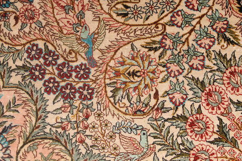 Hereke Beige Hand Knotted 51 X 80 Area Rug 254-136202 Image 5