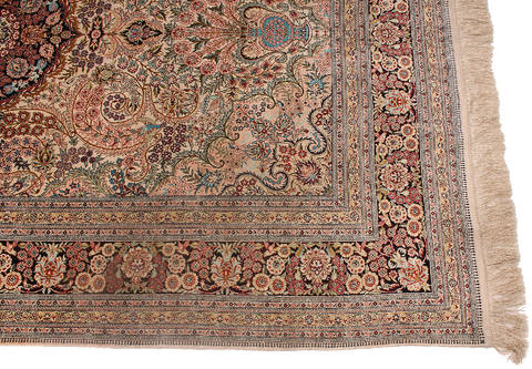 Hereke Beige Hand Knotted 51 X 80 Area Rug 254-136202 Image 6