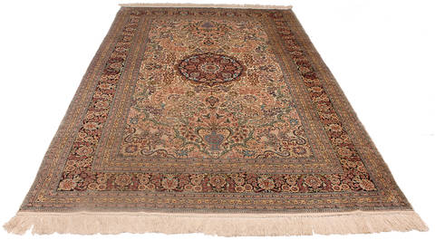 Hereke Beige Hand Knotted 51 X 80 Area Rug 254-136202 Image 7