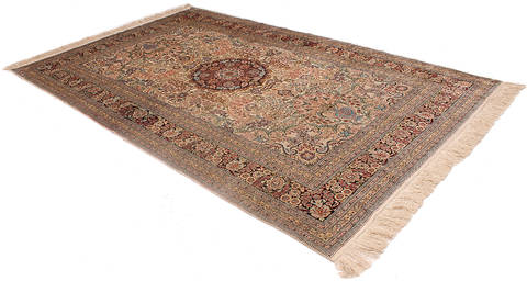 Hereke Beige Hand Knotted 51 X 80 Area Rug 254-136202 Image 8