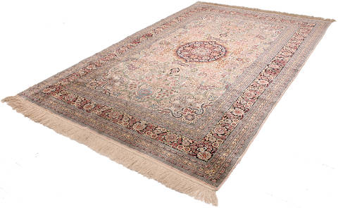Hereke Beige Hand Knotted 51 X 80 Area Rug 254-136202 Image 9