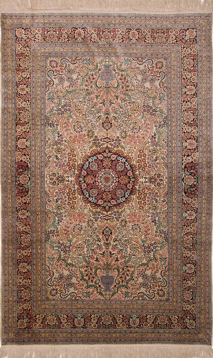 Hereke Beige Hand Knotted 51 X 80 Area Rug 254-136202 Image 0