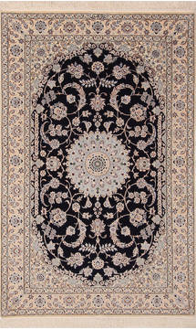 Nain White Hand Knotted 4'1" X 6'5"  Area Rug 254-136203
