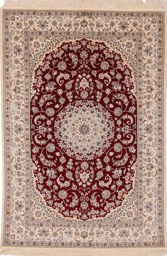 Nain White Hand Knotted 4'3" X 6'4"  Area Rug 254-136204