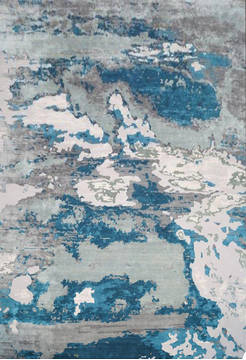 Modern Blue Hand Knotted 6'0" X 9'0"  Area Rug 903-136217