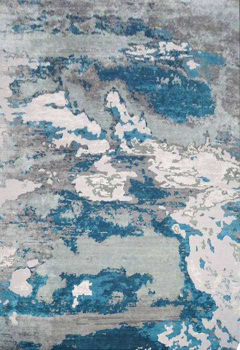 Modern Blue Hand Knotted 100 X 140 Area Rug 903-136219 Image 0