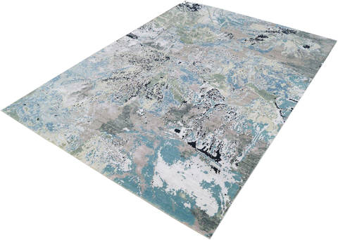 Modern Blue Hand Knotted 60 X 90 Area Rug 903-136220 Image 1